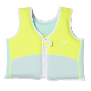 Imagem de SUNNYLiFE Colete de Natação - Salty The Shark | Aqua Neon Yellow - Neoprene - 66 Libras - Infantil