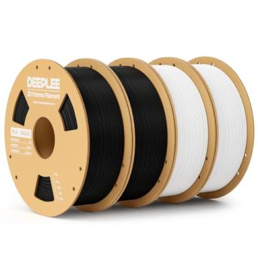 Imagem de DEEPLEE Filamento de impressora 3D PLA Basic de 1,75 mm, filamento de impressão 3D com precisão dimensional +/- 0,02 mm, bem enrolado, sem entupimento, serve para a maioria das impressoras 3D FDM 2 kg
