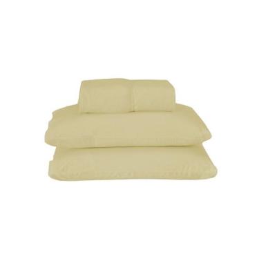 Imagem de Jogo de Lençol 3 Pçs Casal King Dia a Dia Simples Liso Percal 180 Fios