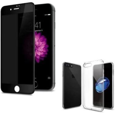 Imagem de Película De Vidro Privacidade 3D Anti Spy Tela Toda Para iPhone + Capa
