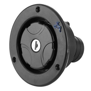 Imagem de Porta de Enchimento do Tanque de Travamento de Entrada de água Redonda Com Key Rv Iate de Acampamento Trailer (Preto)