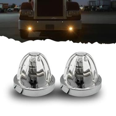 Imagem de All Star Truck Parts 2 peças de luzes de melancia, lente transparente âmbar LED marcador lateral de seta, para-choque, limpador de ar sob luzes brilhantes + substituição da moldura para caminhão