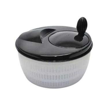Imagem de Centrífuga para Salada 4L - Secador Manual de Verduras para uma Salada Perfeita e Crocante(Preto)