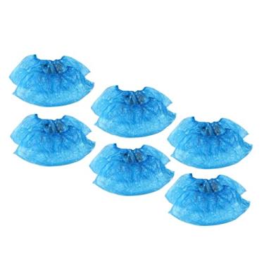 Imagem de barenx 600 peças de botas de plástico para casa sapatos descartáveis verão galochas azuis quentes