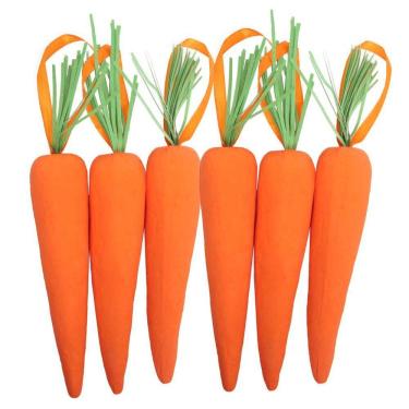 Imagem de Enfeite Decorativo Páscoa 6 Cenouras Pendentes Isopor 14cm
