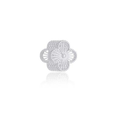 Imagem de Berloque 3d Flor Passante Dupla Face Prata 925 1,1cm