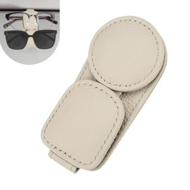 Imagem de Dogary Clipe de óculos de sol viseira de sol, couro macio, clipe de armazenamento de bilhetes de cartão, acessório de clipe duplo multifuncional, ajuste universal para a maioria dos carros, caminhões