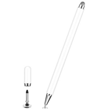 Imagem de Caneta Stylus para Samsung Galaxy Tab A9+, A8, A7, A7 Lite, lápis Stylus Touch capacitivo de alta sensibilidade e precisão para Apple iPad, Fire HD, Microsoft Surface All Touch Devices (branca)