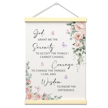 Imagem de Moldura para pôster God Grant Me the Serenity, The Serenity Prayer, decoração de parede para igreja, sala de oração, sala de estar, quarto, 30 x 40 cm, impressão em tela, pôster de arte de parede com