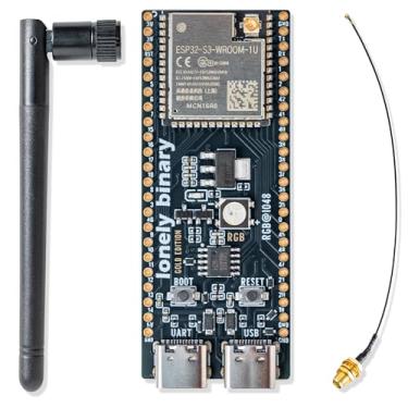 Imagem de LONELY BINARY Placa de desenvolvimento ESP32-S3 - Flash de 16 MB, PSRAM de 8 MB, antena IPEX, Dual Type-C, WiFi e Bluetooth - Compatível com MicroPython e ESP-IDF N16R8 (16MB + Antenna Gold Edition)