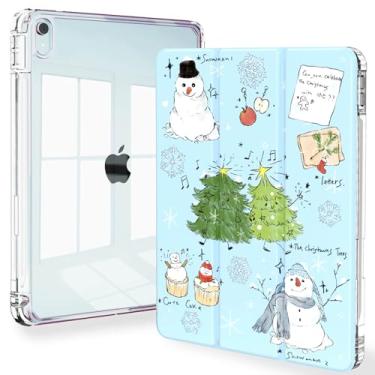 Imagem de Feams Capa de Natal para iPad Air 11 polegadas M3 2025 / M2 2024, iPad Air 5ª geração 2022 / iPad Air 4ª geração 2020 10,9 polegadas capa transparente com suporte para lápis e hibernação automática