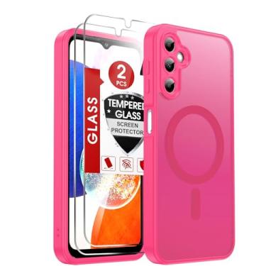 Imagem de LeYi Capa para celular Galaxy A14-5G: Capa compatível com Samsung A14 5G com protetor de tela 2X, carregamento sem fio, fosco, translúcido, toque macio e corpo inteiro à prova de choque Funda para A