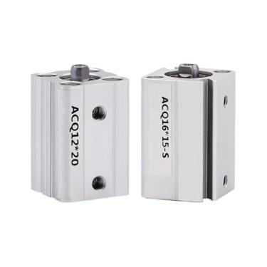 Imagem de FLKPIEGRH ACQ12 ACQ16 Stroke 5-50 mm Pequeno Pistão Fino Compacto Pneumático Ar Duplo Ação Cilindros (Curso 50 mm, ACQ12)