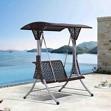 Imagem de Cadeira suspensa para varanda, rede de jardim ao ar livre, cadeira de vime, cadeira de balanço para casa, cadeira de balanço de jardim ao ar livre, estrutura de aço de zinco