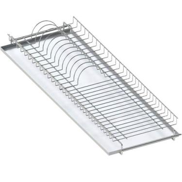Imagem de Escorredor Prato Louça Aéreo 770mm Fixo Embutir Dimec Elevatta Bandeja