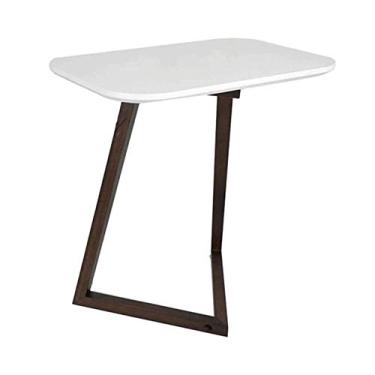 Imagem de GAORUIFENG Mesa de computador multifuncional elegante mesa lateral de bambu mesa para laptop quarto mesa de cabeceira para casa e escritório 60 x 40 x 65 cm