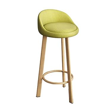 Imagem de LULUMAIC Banqueta de bar de luxo com altura de pub à prova d'água imitação de linho vintage banquinho alto cadeiras sem braços para bar, sala de estar, família e cozinha