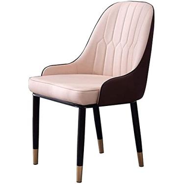 Imagem de Cadeira de jantar pernas de metal cadeiras de sala de estar cadeira de balcão poltrona balcão sala de jantar cadeira de recepção de hotel (cor: Café)