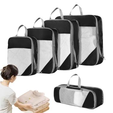 Imagem de Bolsas de compressão, organizador de malas, resistente à água, dobrável para economia de espaço, para bagagem, avião, viagem, roupas, férias, cruzeiro em movimento