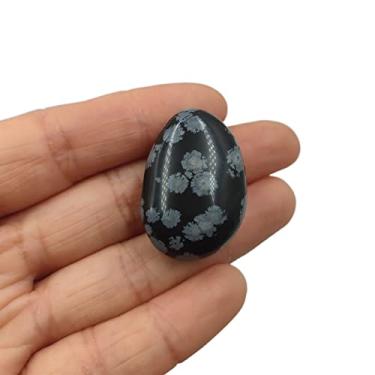 Imagem de URMIBDAI Full of Texture 1 peça Natural Floco de Neve Obsidiana Pedras Roladas Quartzo Cristal Pedras Preciosas Palmstone Espécime Decoração de Jardim para Casa