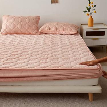 Imagem de LULUMAIC Lençol com elástico supermacio, macio, confortável, quente, quente, luxuoso, térmico, luxuoso, protetor térmico (JN 6)