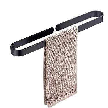 Imagem de Bar - Moda Criatividade Espaço Alumínio Banheiro Toalheiro Montado na Parede Fácil de Usar Rack de Armazenamento Doméstico Haste de Toalha Sem Perfuração (Cor: Preto Tamanho: 40 cm) (Preto 50 cm)