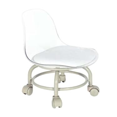 Imagem de BSNANCA Banqueta redonda baixa rodando banquinho pedicure com rodas 360° polia giratória banco rolante banco curto para biblioteca garagem salão de cabeleireiro