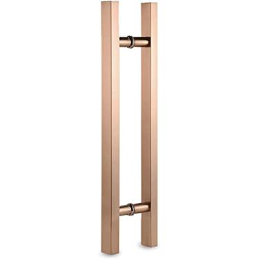 Imagem de Puxador de barra de puxar moderno, puxadores e puxadores industriais, escritório em casa ao ar livre, ferragens de maçaneta interna deslizante resistente, maçaneta externa lisa (cor: ouro rosa