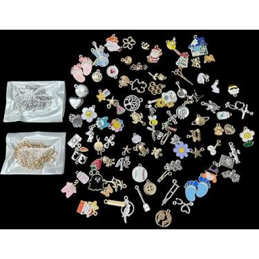 Imagem de Porta-chaves com corrente, extensores de pulseira de colar, mini pingentes banhados, fabricação de joias faça você mesmo, Large, Aço inoxidável, Sem pedras preciosas