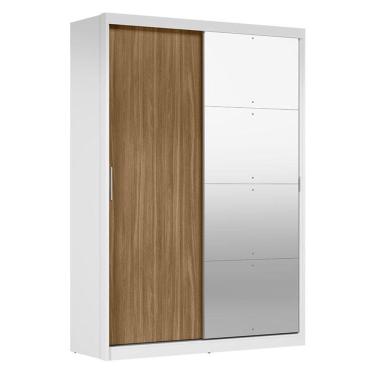 Imagem de Guarda Roupa Casal Riva 22515K com Espelho Branco Amêndola Touch Flex - Demóbile
