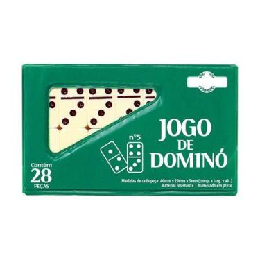 Imagem de Dominó De Osso 28 Peças C/ Estojo 5mm (4x2x5mm) Multicores - DareEspor