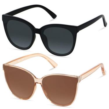 Imagem de Gafas de sol LYZOIT grandes de ojo de gato polarizadas para mujer