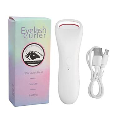 Imagem de Modelador de cílios elétrico aquecido USB recarregável Aquecimento rápido Mudança de cor Silicone Modelador grande angular de 78 ° Controle de temperatura de dois níveis para
