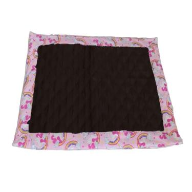 Imagem de Tapete Higiênico Cães Impermeável Escuro Marrom Grande Reutilizável Lavável Unicórnio Rosa Anti Odor