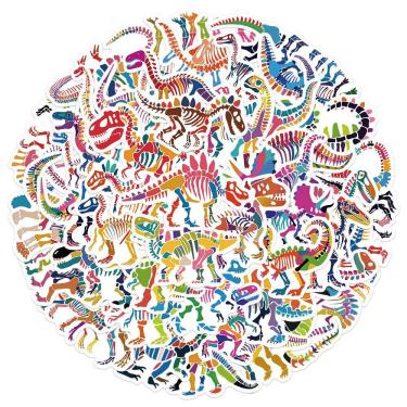Imagem de Adesivos, 50 unidades/lote, dinossauros coloridos, quilhas, vinil impermeável