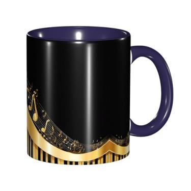 Imagem de Zeraoke Novel Music Note Print Canecas de café criativas, personalizadas, presente para família, tamanho de 325 ml, unissex