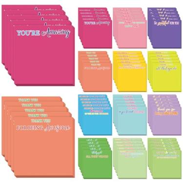 Imagem de Yinder 48 peças de notas adesivas de agradecimento do funcionário, presente de Natal, blocos de notas de motivação a granel, mini presente inspirador para professor, enfermeira, colega de trabalho