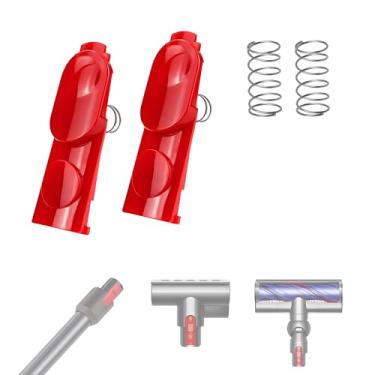 Imagem de Conjunto de 2 botões de bloqueio de clipe compatíveis com aspirador de pó Dyson com mola para escova V10 V11 V8 V7 V15 - Tubo de peças sobressalentes V10 e tubo Dyson V11