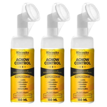 Imagem de 3x Mousse Micelar Espuma de Limpeza Facial Acnow Control Acido Hialuronico 150ml-Unissex