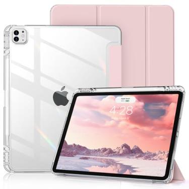 Imagem de Capa transparente para iPad Pro de 12,9 polegadas 6ª/5ª/4ª/3ª geração com suporte para lápis [suporta carregamento de lápis] despertar/hibernar automaticamente, leve, à prova de choque, suporte de