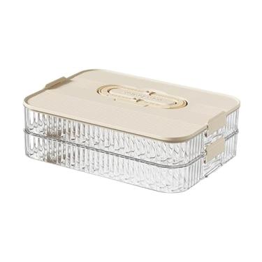 Imagem de ＫＬＫＣＭＳ Organizador de Bolinhos, Caixa Organizadora para Geladeira, Prateleira de Alimentos, Recipiente Reutilizável e Multifuncional para Armazenamento de, 2 Camadas