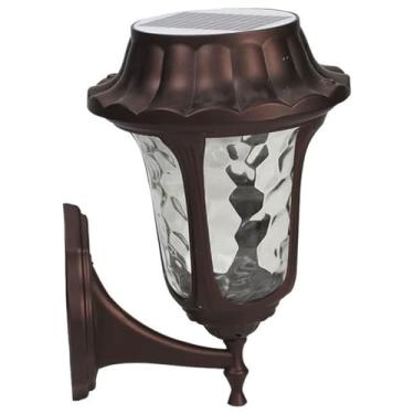 Imagem de Luminária de parede LED, arandela externa solar IP55 para pátio, iluminação semi-embutida para varanda, jardim ou jardim.