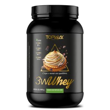 Imagem de Whey protein gold 3w topway 900g sabor Torta de Limão com Cookies conc