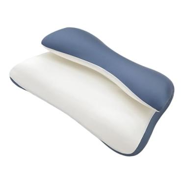 Imagem de YWJLQH Travesseiro Cervical de Espuma Viscoelástica para Cama, Suporte para o Pescoço, Ideal para Dormir em Escritórios, Azul