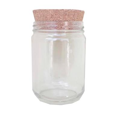 Imagem de Kit 3 Unidades - Pote de Vidro Conserva 600ml - Boca Larga - Tampa Rolha