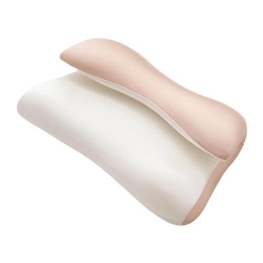 Imagem de Bothyi Travesseiro Cervical de Espuma Viscoelástica para Apoio e Suporte, Portátil, Suporte para o Pescoço para Dormir, Ideal para Trabalhadores de, Rosa