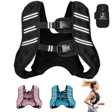 Imagem de Colete de peso para homens e mulheres, colete de peso corporal ajustável de 7,3 kg, listras refletivas para treinamento, corrida, caminhada, preto (preto, 7,3 kg)