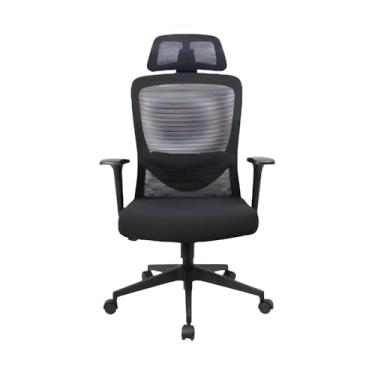 Imagem de Cadeira de Escritório Presidente Ergonômica | Encosto de Cabeça e Braço Ajustável | Giratória com Rodízios | Alta Performance