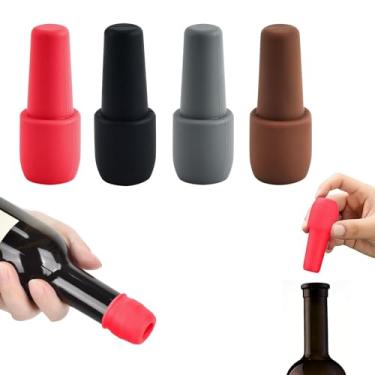 Imagem de Rolha de garrafa de vinho espumante reutilizável de silicone universal para garrafas de champanhe, prosecco e cerveja, acessório de bar doméstico (azul)