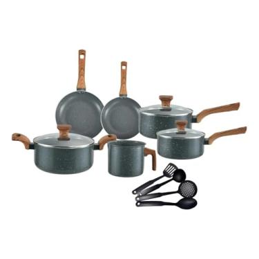 Imagem de Jogo De Panelas Indução Cerâmica 10 Peças Cor Granito (Granito)